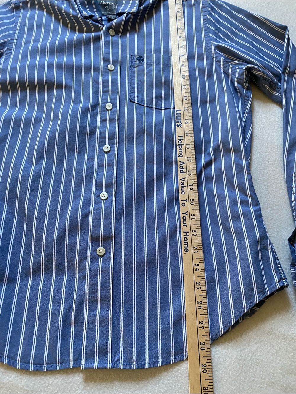 Abercrombie and Fitch men's button-down dress shirt dressy medium blue white - Picture 4 of 9